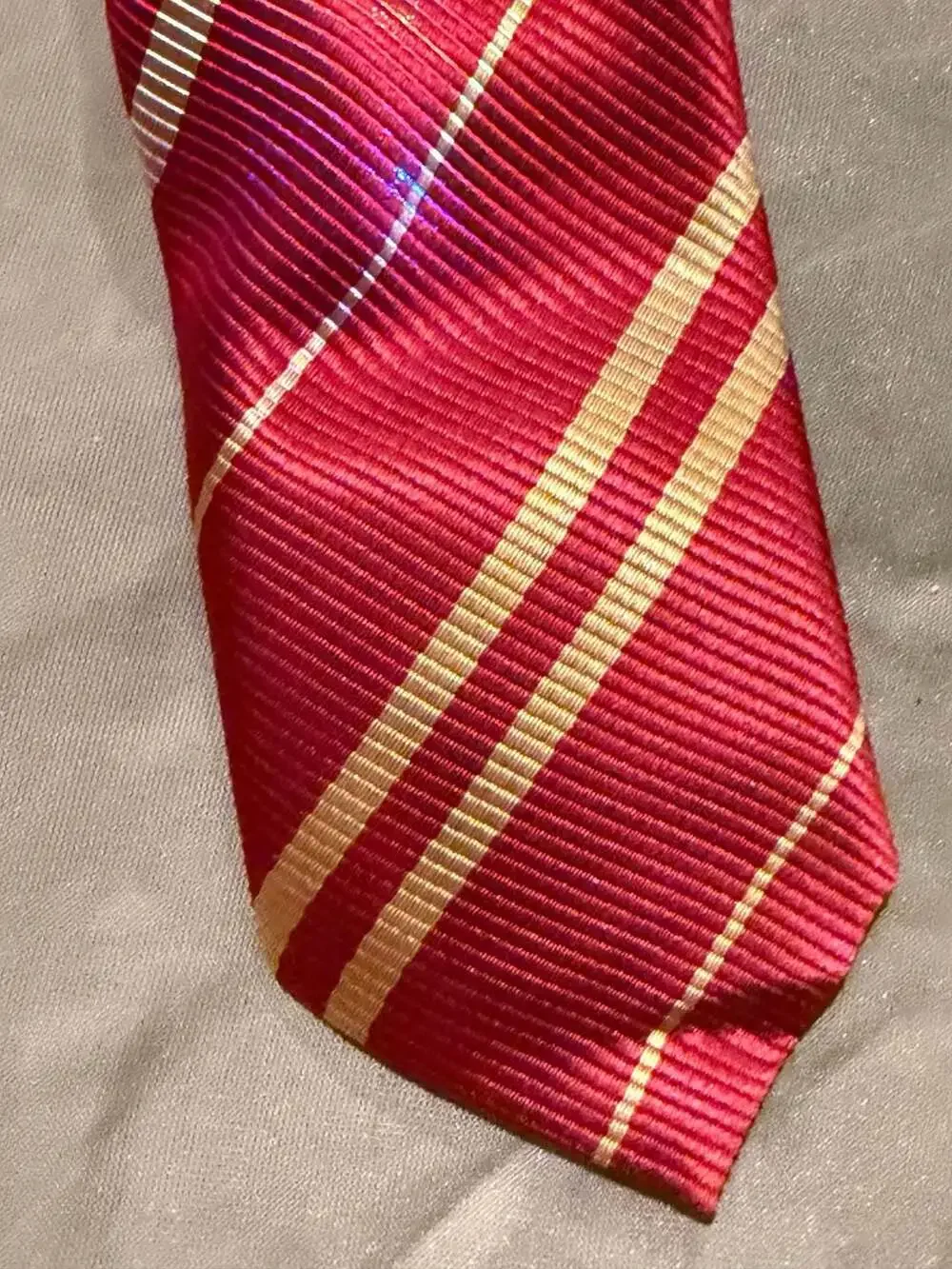 BYHTTKIGM Light-Up Magic Cosplay Necktie Red and Gold Striped Costume Tie